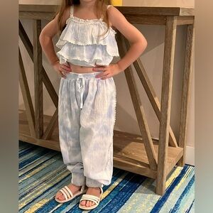 Ooh! La, La! Couture Blue Tie-Dye Girls Two Piece Set - Sz 5